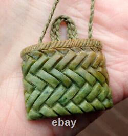 Un Des Gentil Charlie Marsh Nz Raukaraka Pounamu Greenstone Jade Maori Kete Basket