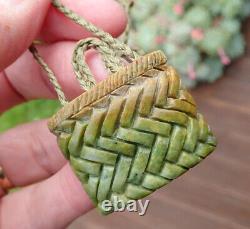 Un Des Gentil Charlie Marsh Nz Raukaraka Pounamu Greenstone Jade Maori Kete Basket