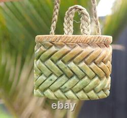 Un Des Gentil Charlie Marsh Nz Raukaraka Pounamu Greenstone Jade Maori Kete Basket