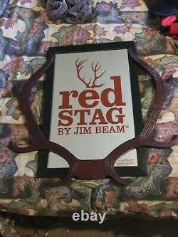 Un Des Gentil Jim Beam Red Stag Antlers Mirror Signe