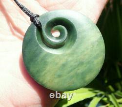 Un Du Genre Gem Nz Pounamu Greenstone Nephrite Flower Jade Maori Koru Disk