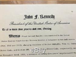 Un Parent De L'historique 1963 Pardon Signé Par Le Président John Kennedy Et Rfk