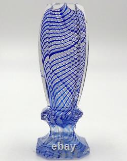 Un-de-un-kind Antique 19th Century Murano Blue & Clear Glass Stamp Sceau Ad