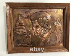 Un exemplaire unique Rare Jack Cody Cuivre Embossé JFK & John-John Salut 12x16