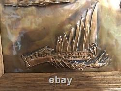 Un exemplaire unique Rare Jack Cody Cuivre Embossé JFK & John-John Salut 12x16