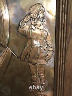 Un exemplaire unique Rare Jack Cody Cuivre Embossé JFK & John-John Salut 12x16