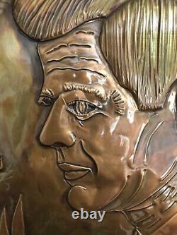 Un exemplaire unique Rare Jack Cody Cuivre Embossé JFK & John-John Salut 12x16