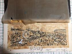 Un exemplaire unique: Spags Lou Rossi Rough Draft Artwork Sales Flyers Christmas Train