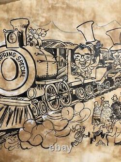 Un exemplaire unique: Spags Lou Rossi Rough Draft Artwork Sales Flyers Christmas Train