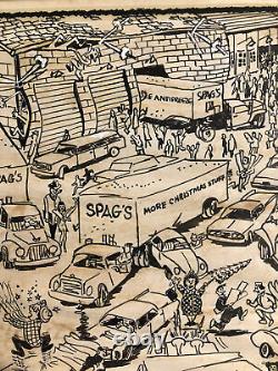 Un exemplaire unique: Spags Lou Rossi Rough Draft Artwork Sales Flyers Christmas Train