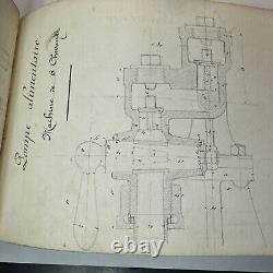 Un exemplaire unique et rare : Dessins mécaniques d'étudiants en génie français de 1883