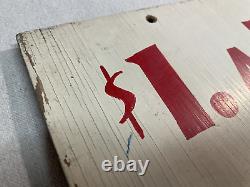 Un-of-a-kind Vintage Sign, Authentique Signe De Magasin Peint À La Main 1 $ Par Jour De Stockage