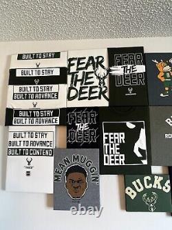 Un t-shirt de collection d'art mural unique en son genre des Milwaukee Bucks de la NBA