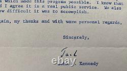 Une lettre signée par John F. Kennedy à propos de Jimmy Hoffa, authentifiée par JSA : Un exemplaire unique