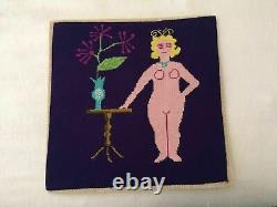 Une pièce unique en NEEDLEPOINT FAIT MAIN 14,5 carrés Femme Nue