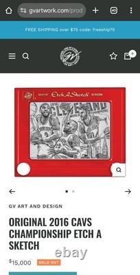 Une œuvre unique : croquis/dessin/boîte à ombres authentiquement signée sur un Etch-A-Sketch