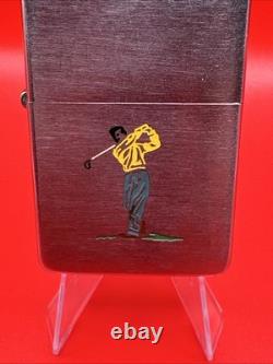 Unico Très Rare Zippo Golfeur 1950-1957 #2517191 Parfait État