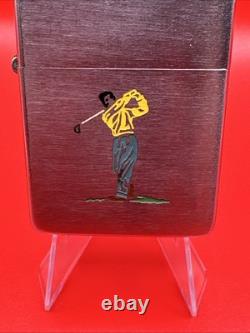 Unico Très Rare Zippo Golfeur 1950-1957 #2517191 Parfait État