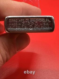 Unico Très Rare Zippo Golfeur 1950-1957 #2517191 Parfait État