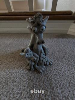 Unique ! Pièce en céramique de père et fils dragon