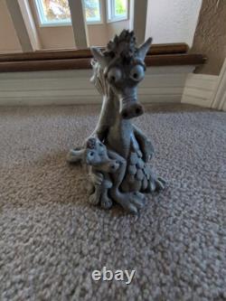 Unique ! Pièce en céramique de père et fils dragon