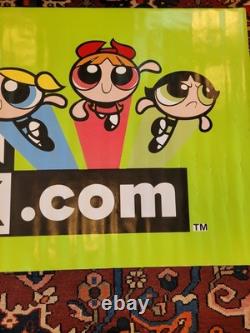 Unique en son genre ! Grande bannière promotionnelle en vinyle des Super Nanas de Cartoon Network des années 2000