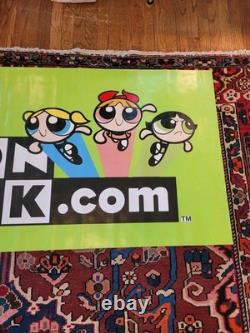 Unique en son genre ! Grande bannière promotionnelle en vinyle des Super Nanas de Cartoon Network des années 2000