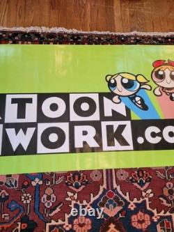 Unique en son genre ! Grande bannière promotionnelle en vinyle des Super Nanas de Cartoon Network des années 2000