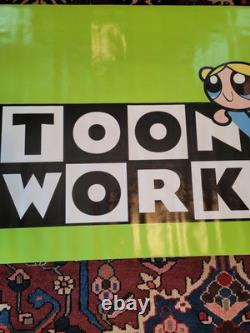Unique en son genre ! Grande bannière promotionnelle en vinyle des Super Nanas de Cartoon Network des années 2000