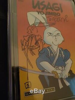 Usagi Yojimbo # 1 Cgc Ss 9.6 Stan Sakai Signature One-of-a-kind Buste Esquisse