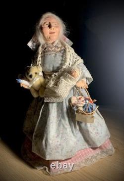 VTG Grand-mère à Louer Personnage par Marina Cantlon 1985 Fait Main - Unique