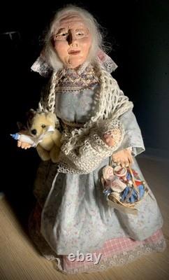 VTG Grand-mère à Louer Personnage par Marina Cantlon 1985 Fait Main - Unique