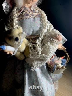 VTG Grand-mère à Louer Personnage par Marina Cantlon 1985 Fait Main - Unique