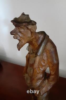 VTG Personnage en bois sculpté à la main Romeo 15 1/2 pièce unique