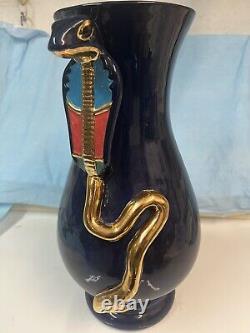 Vase de cobra égyptien unique en son genre en poterie par JD Sculpture originale, Nouveau