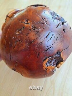 Vase en bois de burl de redwood Manzanita de Muir Woods VTG signé par l'artiste Dave Kindley MCM