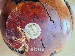 Vase en bois de burl de redwood Manzanita de Muir Woods VTG signé par l'artiste Dave Kindley MCM