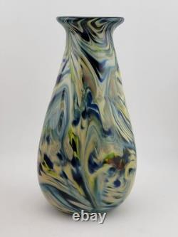 Vase en verre fusionné signé Scott Meyer 2009, collection rare et unique