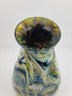 Vase en verre fusionné signé Scott Meyer 2009, collection rare et unique