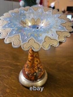 Vase en verre soufflé et peint à la main unique en son genre avec une forme unique