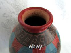 Vase grand unique peint à la main signé fait au Nicaragua
