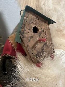 Vintage Unique 1995 Linda Randall Santa Quilté en Bois Signé