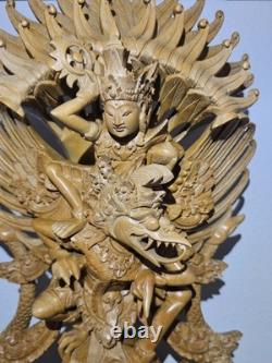 Vishnu Balinais Sculpté Montant Garuda 24 2003 Bali UNIQUE Expédition Rapide