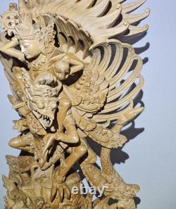 Vishnu Balinais Sculpté Montant Garuda 24 2003 Bali UNIQUE Expédition Rapide