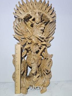 Vishnu Balinais Sculpté Montant Garuda 24 2003 Bali UNIQUE Expédition Rapide