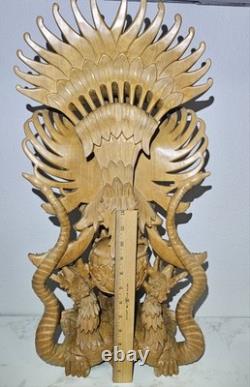 Vishnu Balinais Sculpté Montant Garuda 24 2003 Bali UNIQUE Expédition Rapide