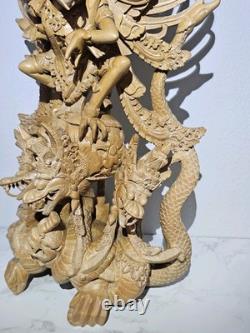 Vishnu Balinais Sculpté Montant Garuda 24 2003 Bali UNIQUE Expédition Rapide