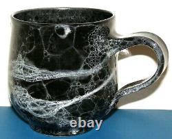 Vt Mug Un D'un Genre Signé Main Jetée Studio Art Pottery Black Tasse De Thé À Café