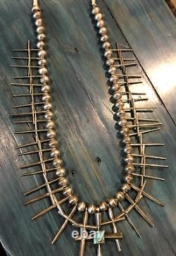 Vtg Native American Sterling Turquoise Dragonfly Cross Collier Unique En Son Genre