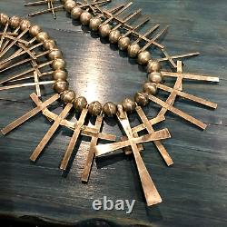 Vtg Native American Sterling Turquoise Dragonfly Cross Collier Unique En Son Genre